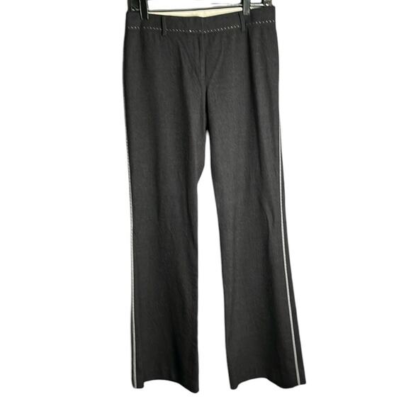Elie Tahari Gray Mid Rise Wide Leg Dress Pants Striped Sides Size 6 - Picture 1 of 9